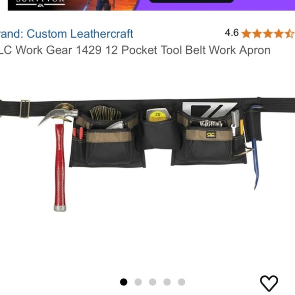 CLC -Work Gear 12 Pocket Tool Belt Work Apron - Picture 1 of 4